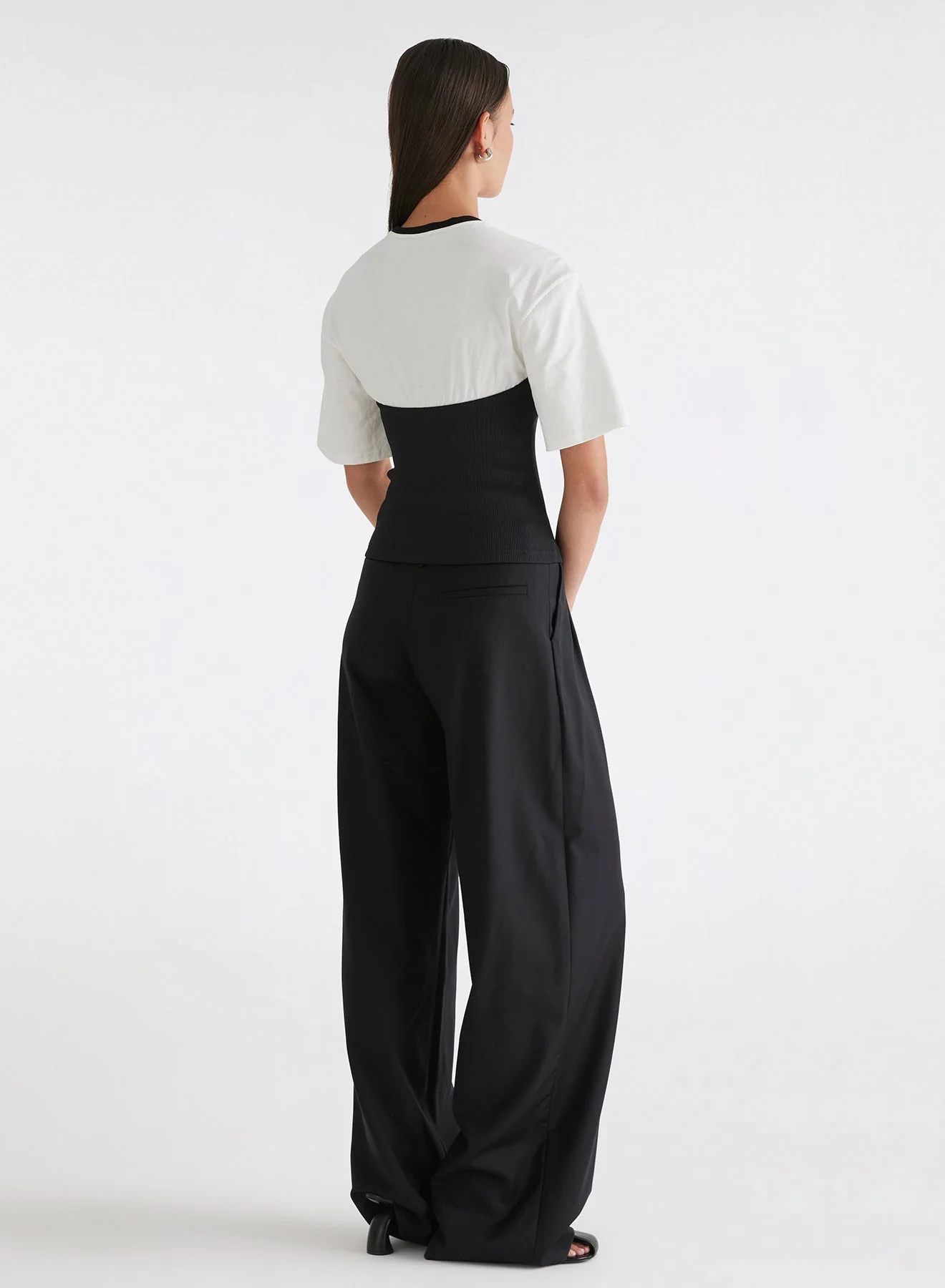 Priya Top | White Jersey W/ Ebony - Image 3
