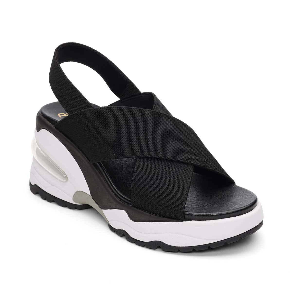 Daxa Stretch Sport Wedge Sandal | Black