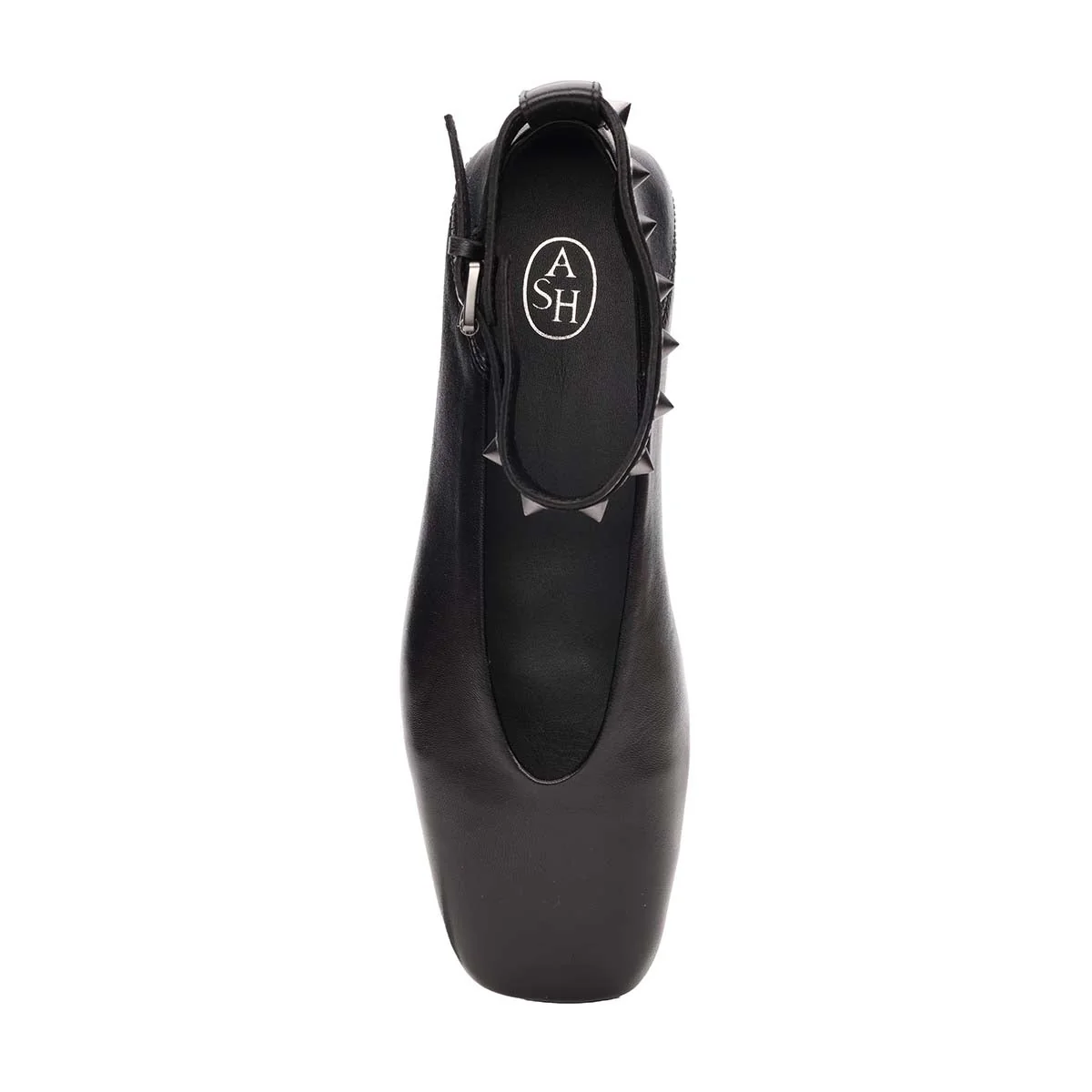 Best Square Toe Ballet with Studded Ankle Strap | Black - Image 5