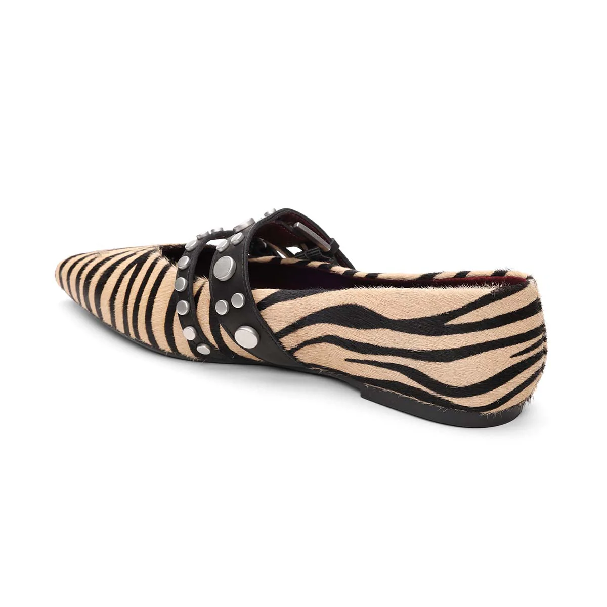Britnie Studded Strappy Ballet Flat | Eggnug/Black - Image 2
