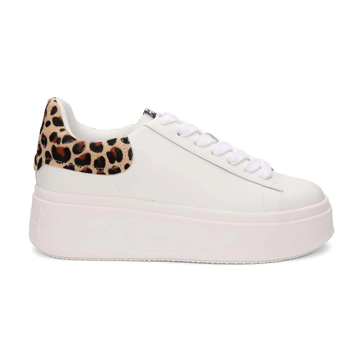 Moby Platform with Leopard Accent | White/Biscuit Multi - Image 2