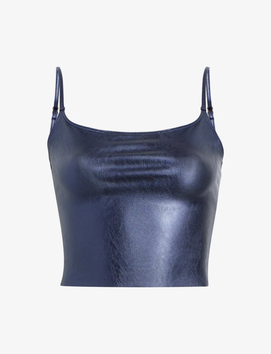 Faux Leather Cami Crop Top | Galaxy
