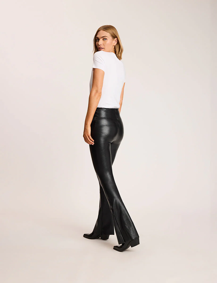 Faux Leather Flared Legging | Black - Image 4