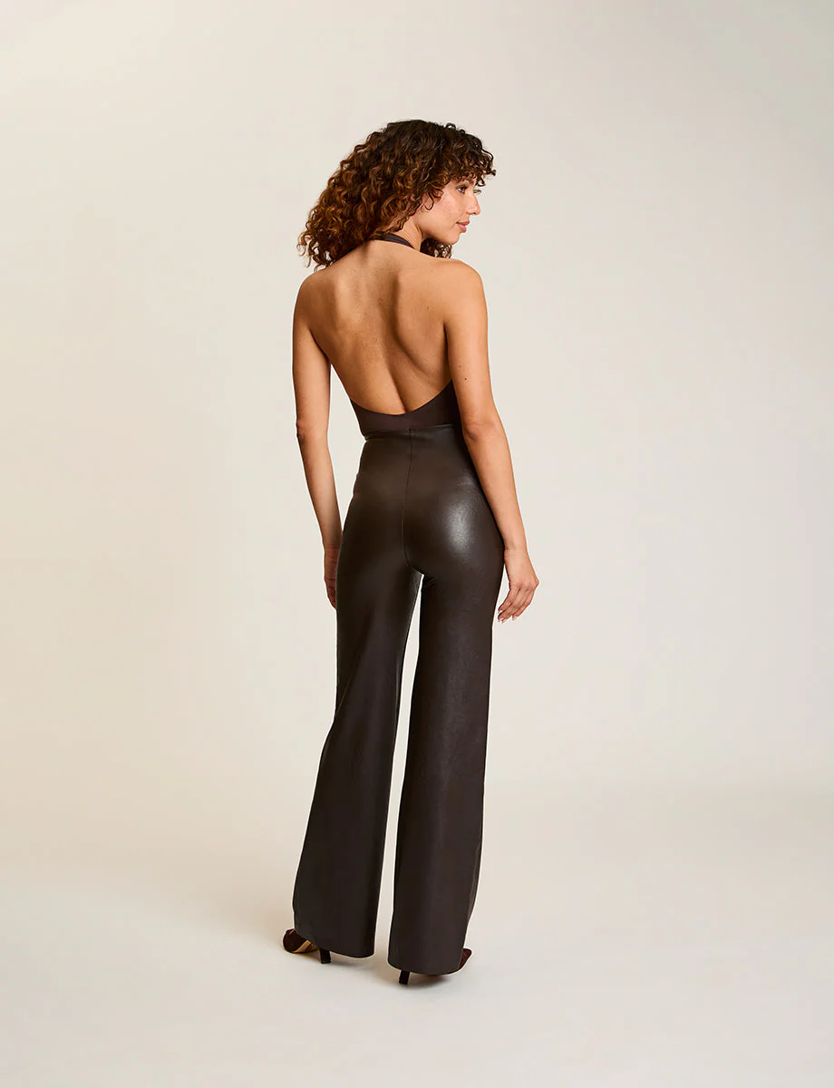 Faux Leather Wide Leg Pant | Espresso - Image 7
