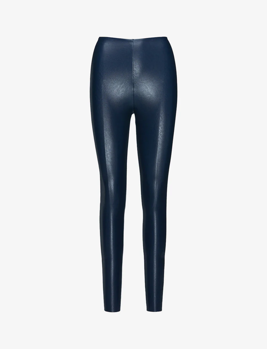 Faux Leather Legging | Navy - Image 2