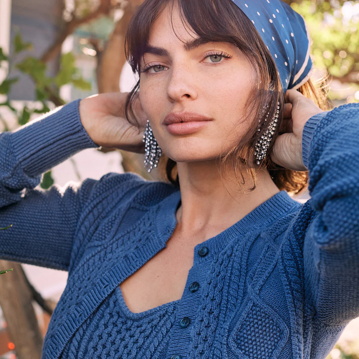 Navy Cable-Knit Tank | Navy Mel - Image 9