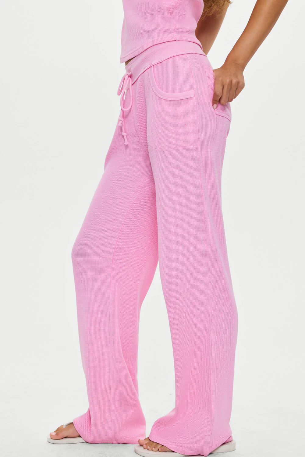 Emma Thermal Low Rise Pants | Blush - Image 6