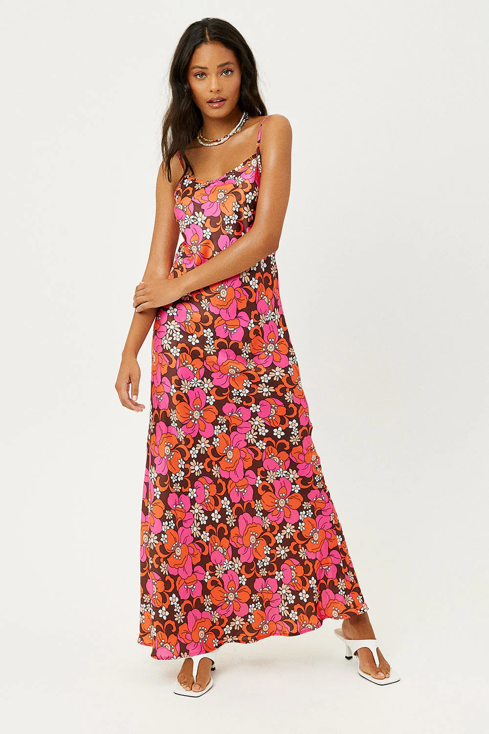 Isabel Satin Floral Dress | Tropics - Image 2