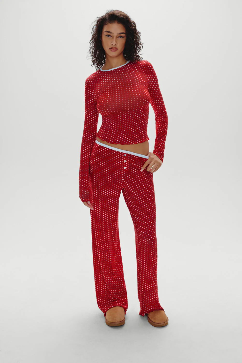 Joy Long Sleeve Sleep Shirt | Holiday Dot - Image 5