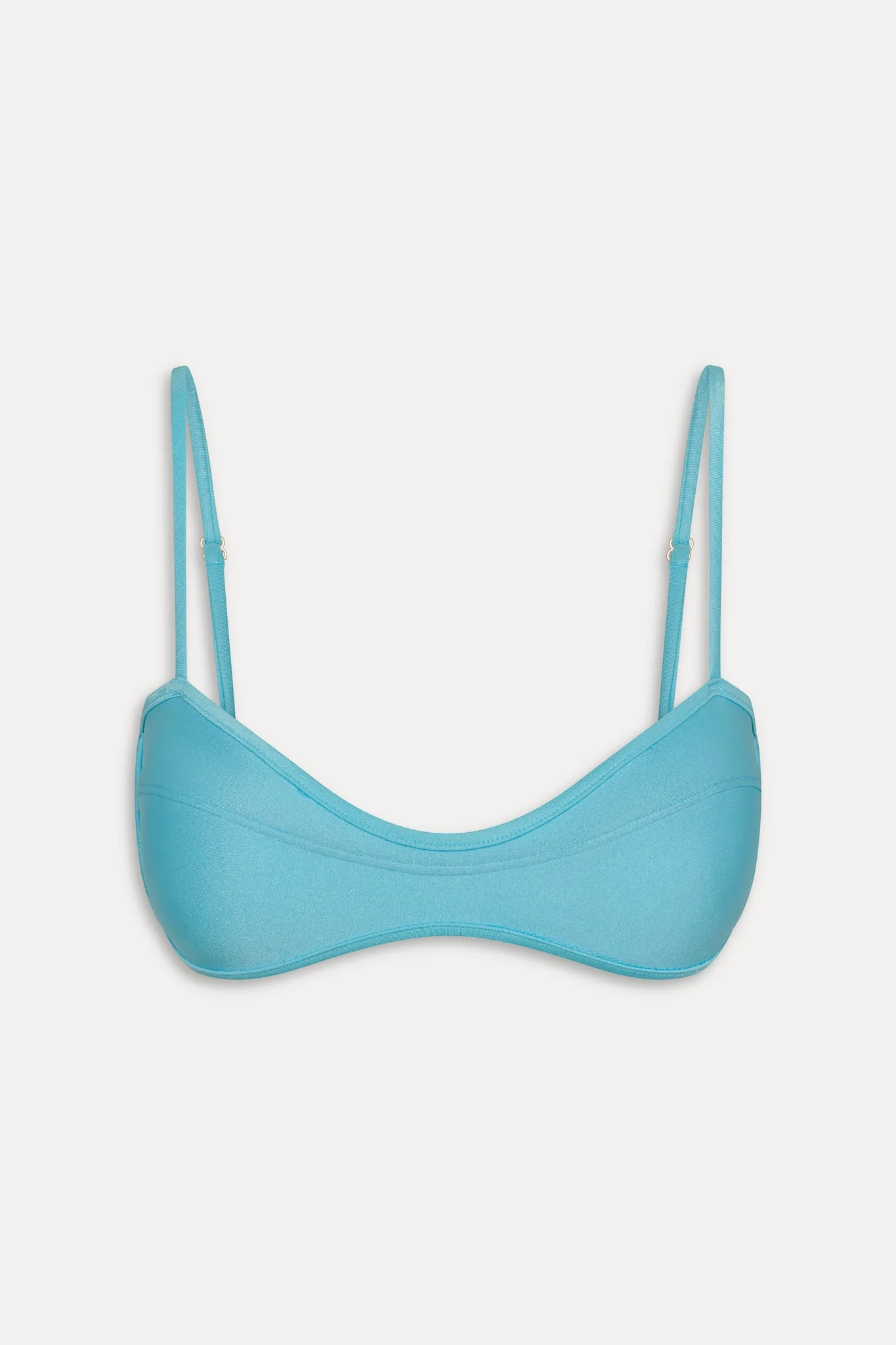 Lane Satin Bandeau Bikini Top | Cyan Shine - Image 3