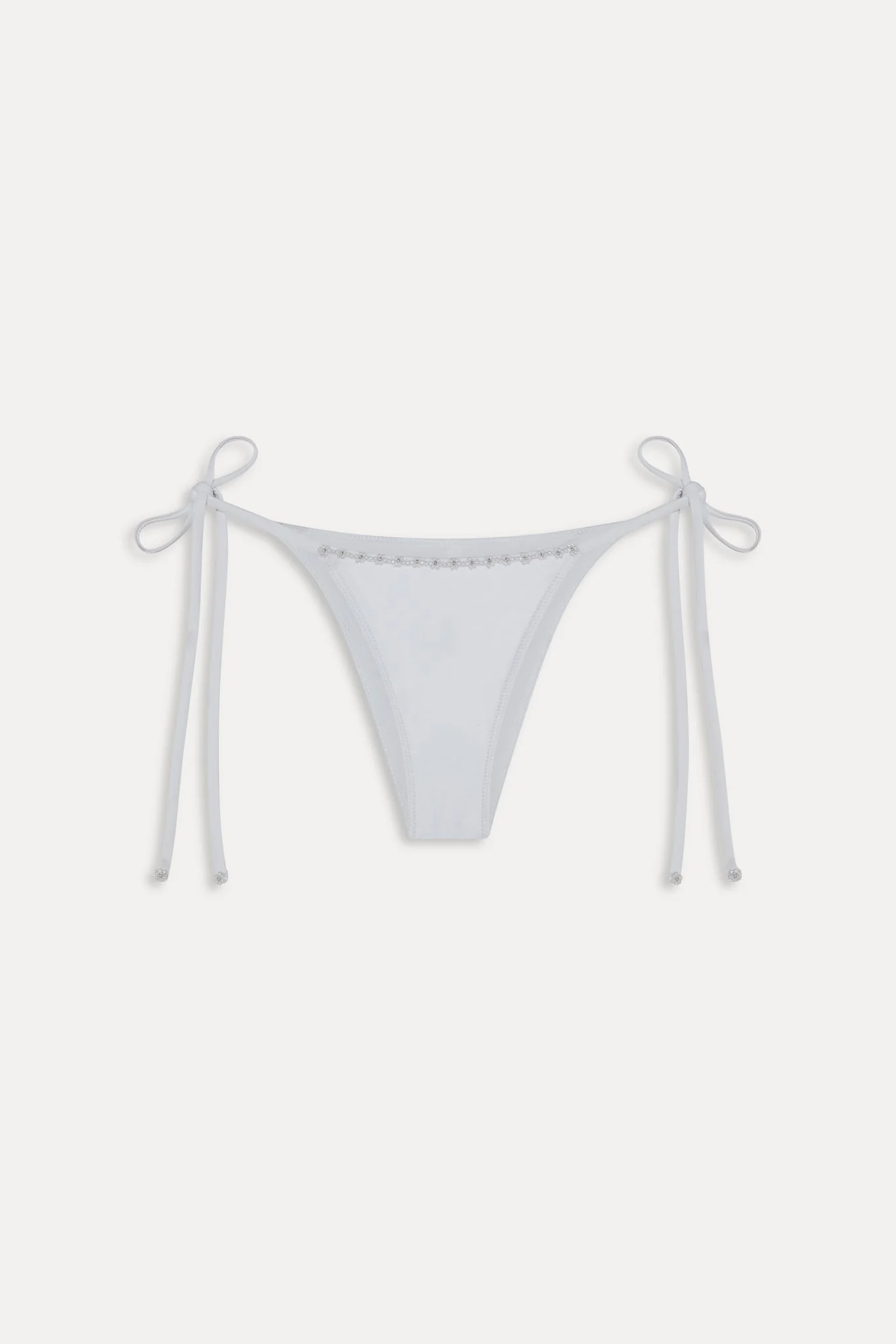 Mackenzie Beaded Cheeky Bikini Bottom | Optic White - Image 3