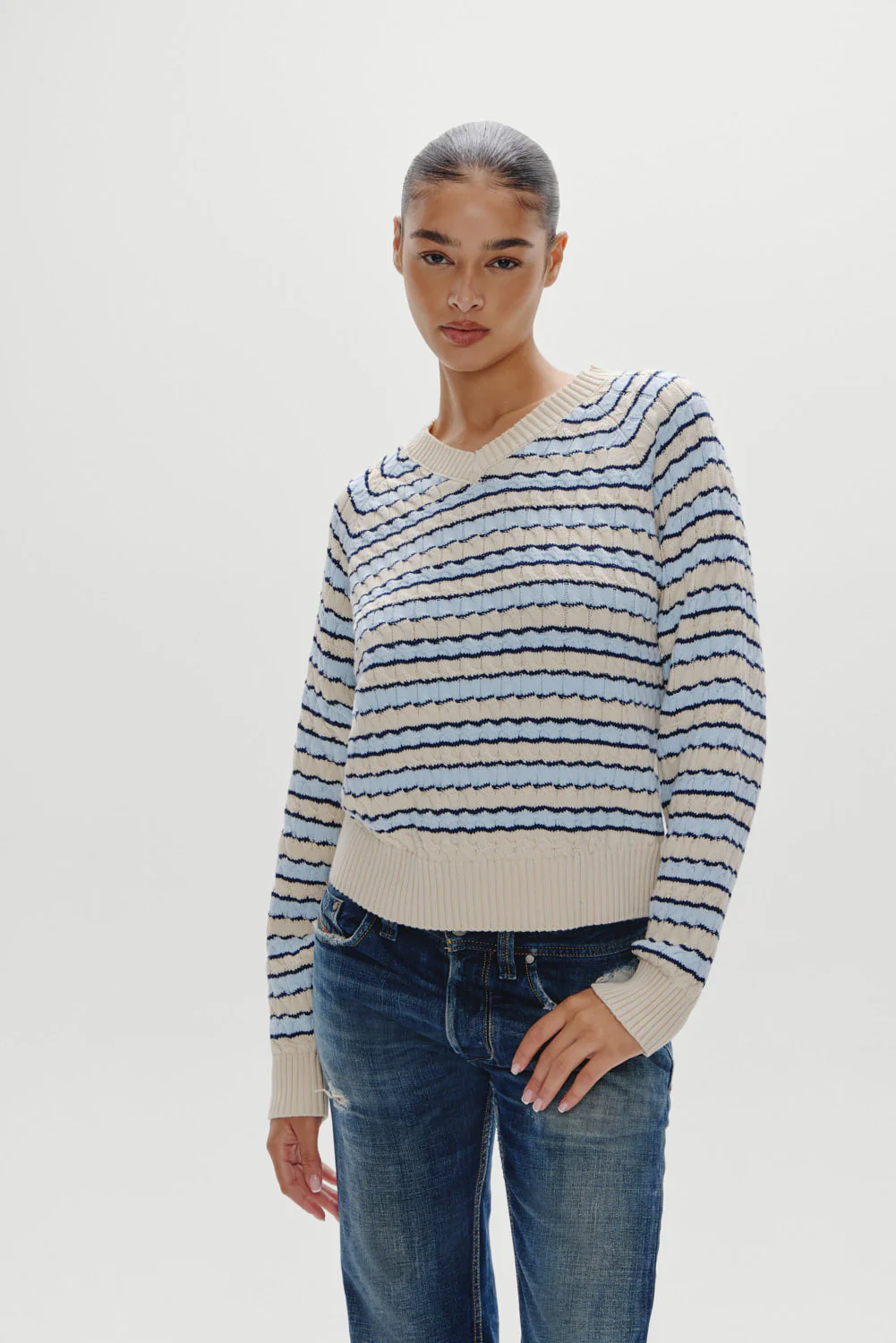 Piper Cotton Knit Sweater | Lighthouse - Image 2