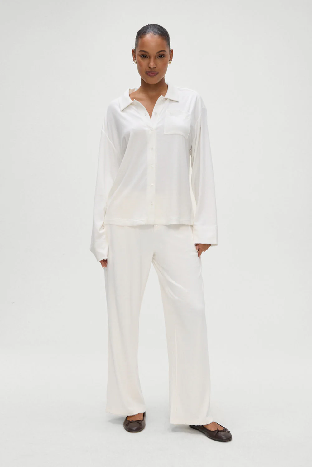 Rory Long Sleeve Sleep Shirt | Seashell - Image 5