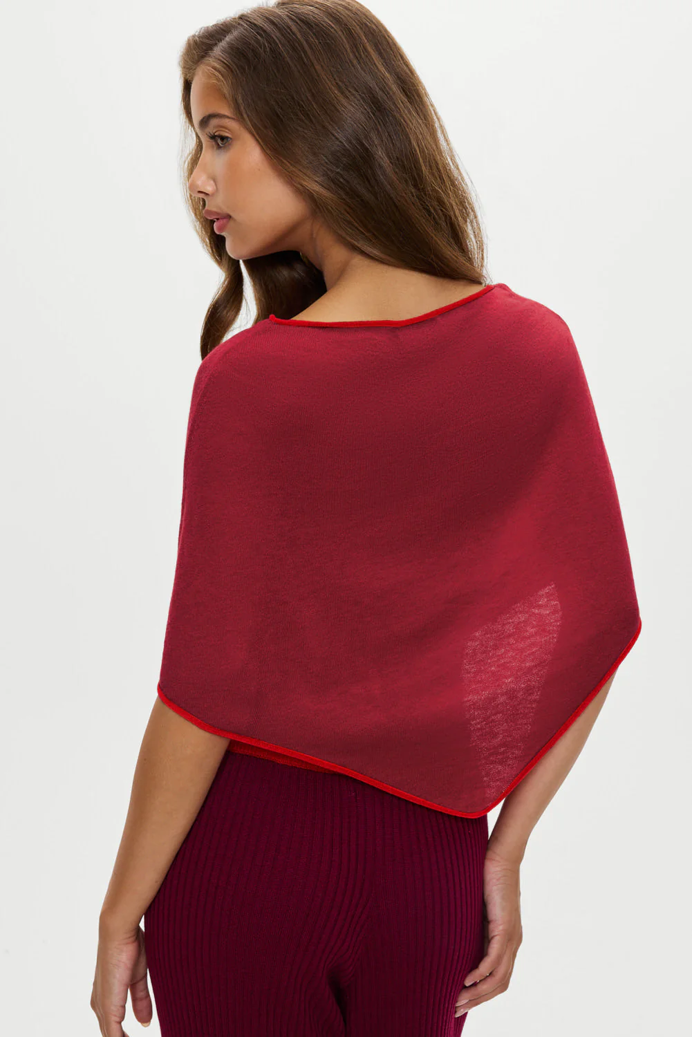 Scout Knit Poncho | Mulberry - Image 4