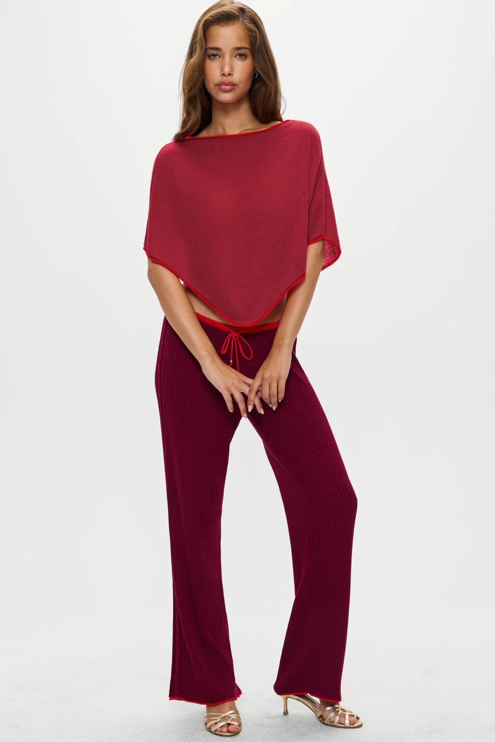 Scout Knit Poncho | Mulberry - Image 5