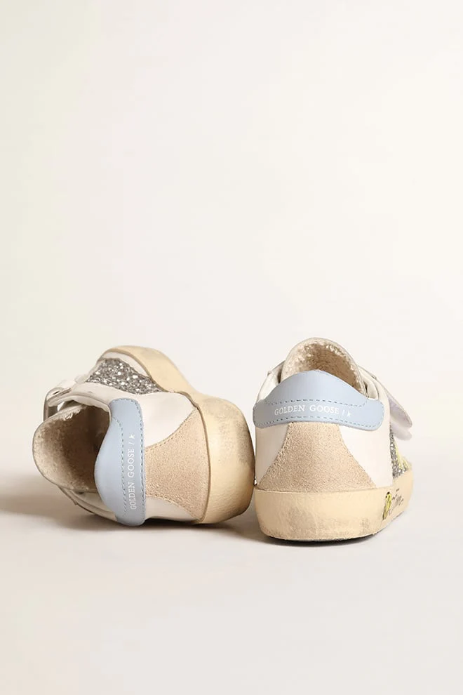 Kids | Bio-Based Old School Junior with Yellow Star & Glitter Inserts | Silver x White x Light Yellow x Powder Blu x Beige - Image 8