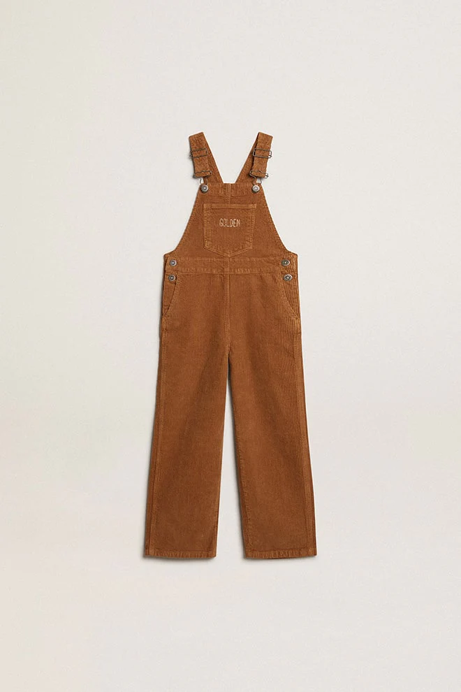 Kids | Dungarees Brown with Embroidered | Cartouche