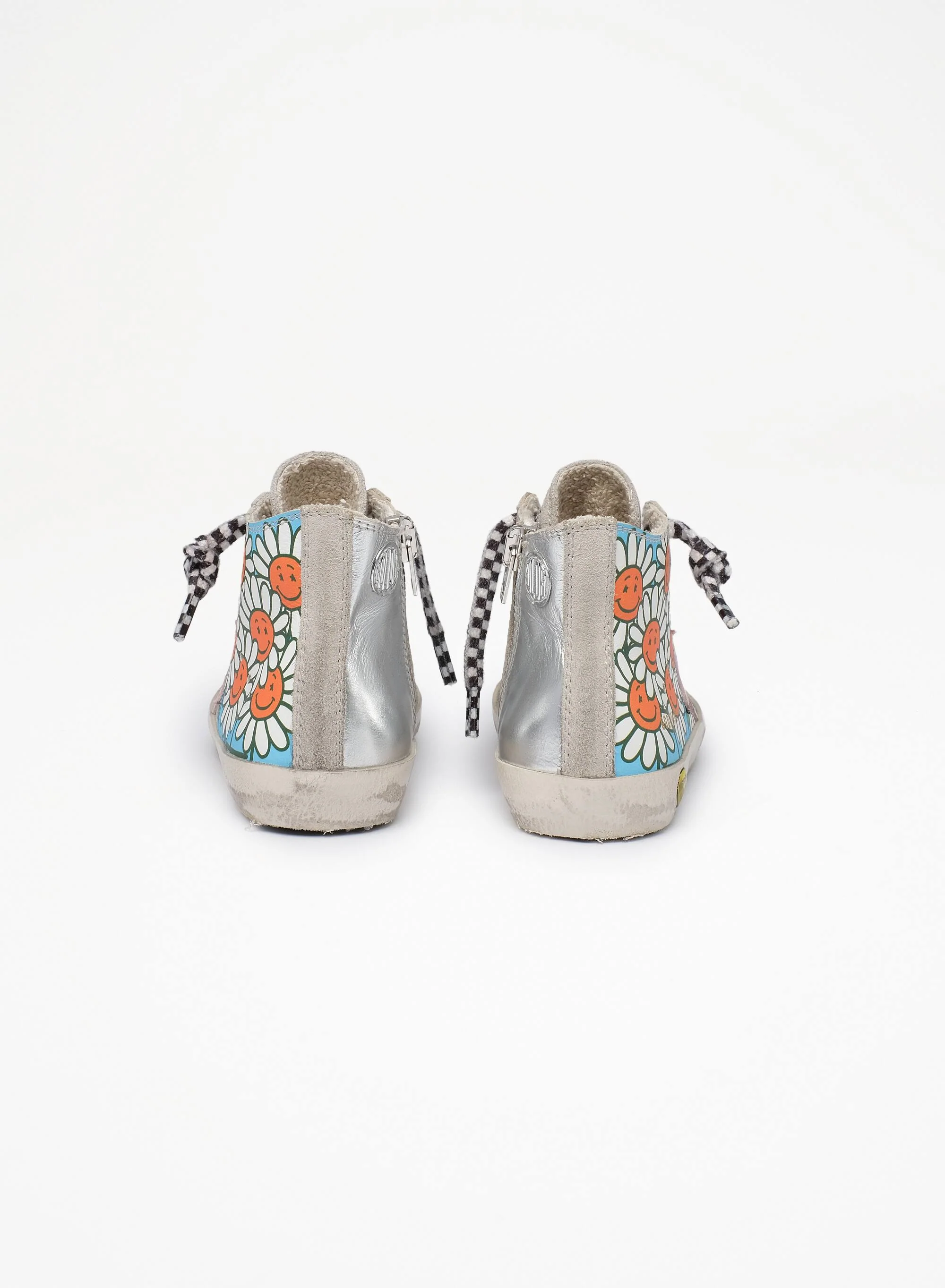 Kids | Francy Junior Sneakers Floreal Print with Pink Leather Star | Multicolor x White x Rose Quartz x Ice - Image 2