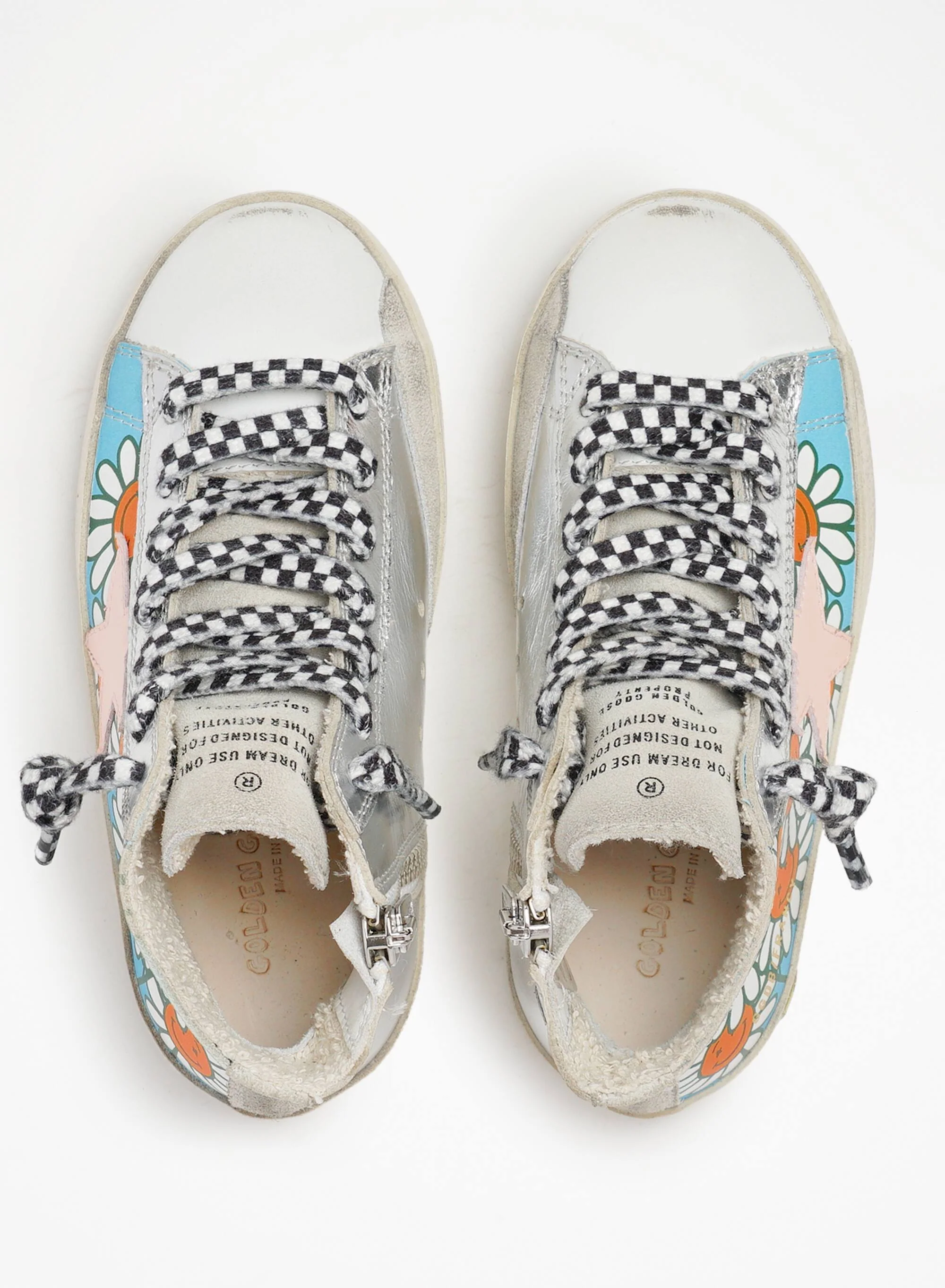 Kids | Francy Junior Sneakers Floreal Print with Pink Leather Star | Multicolor x White x Rose Quartz x Ice - Image 3