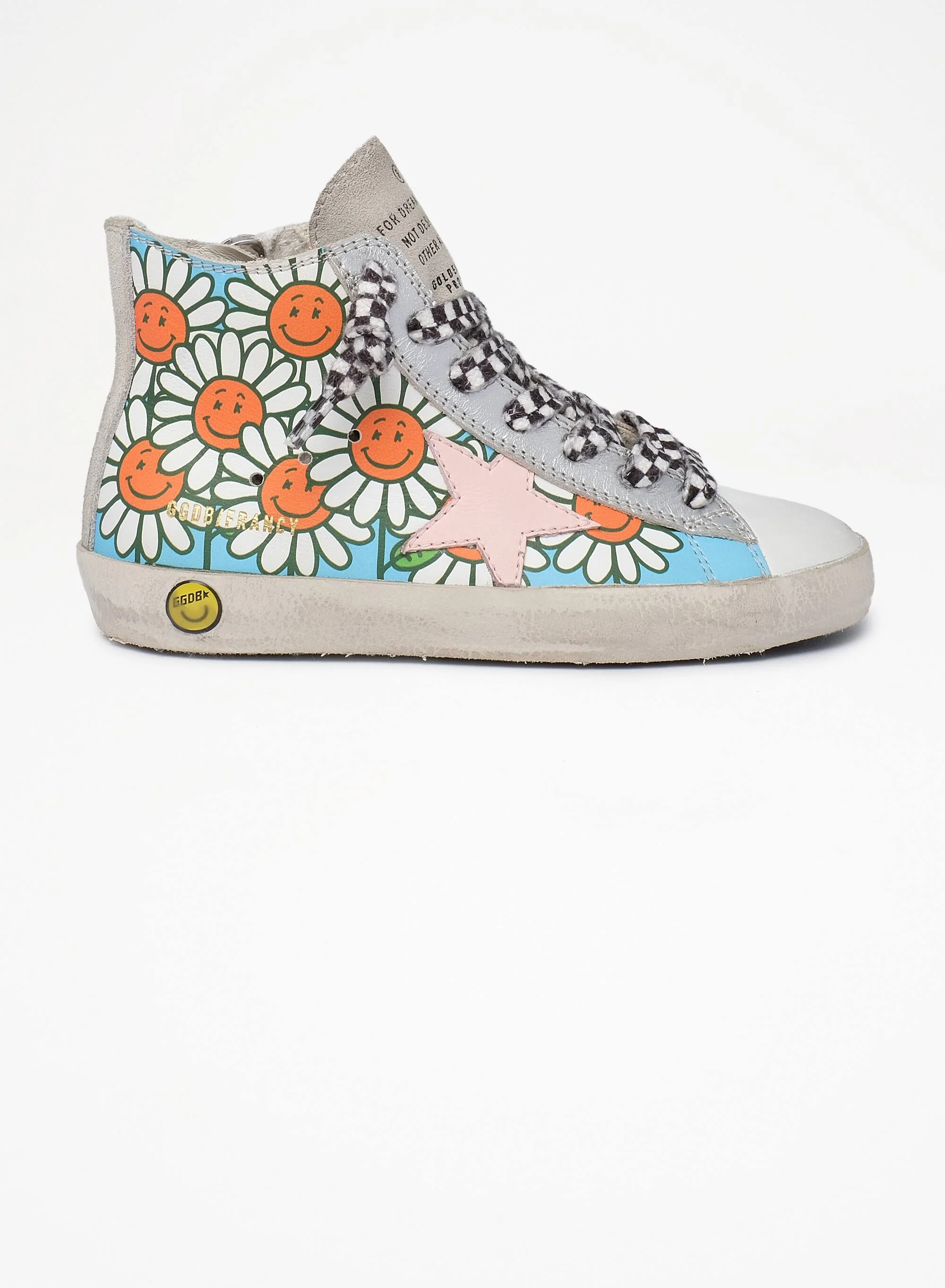 Kids | Francy Junior Sneakers Floreal Print with Pink Leather Star | Multicolor x White x Rose Quartz x Ice - Image 4