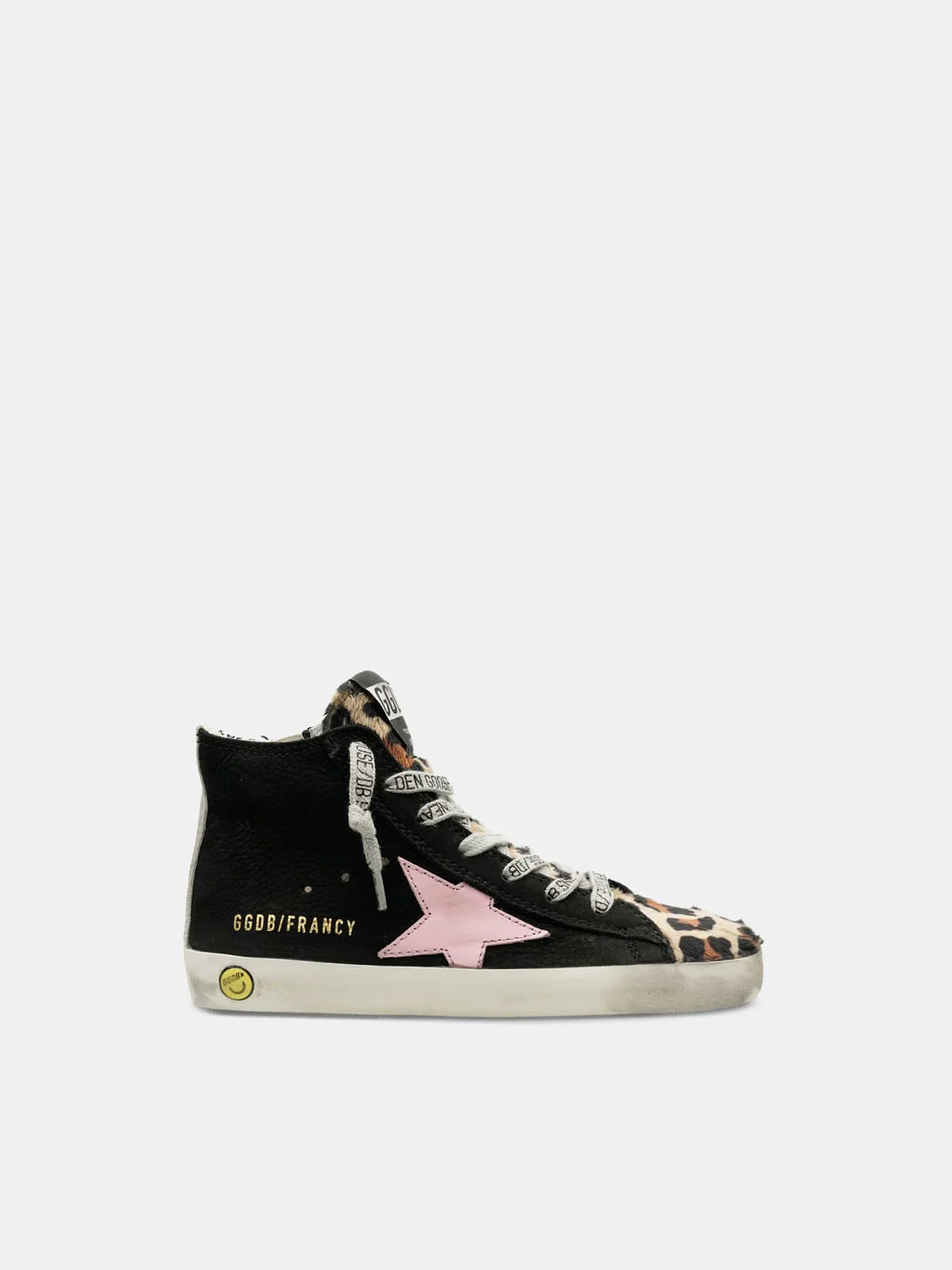 Kids | Francy Sneakers Made Of Nubuck & Pony Skin with A Leopard Print. - Image 2