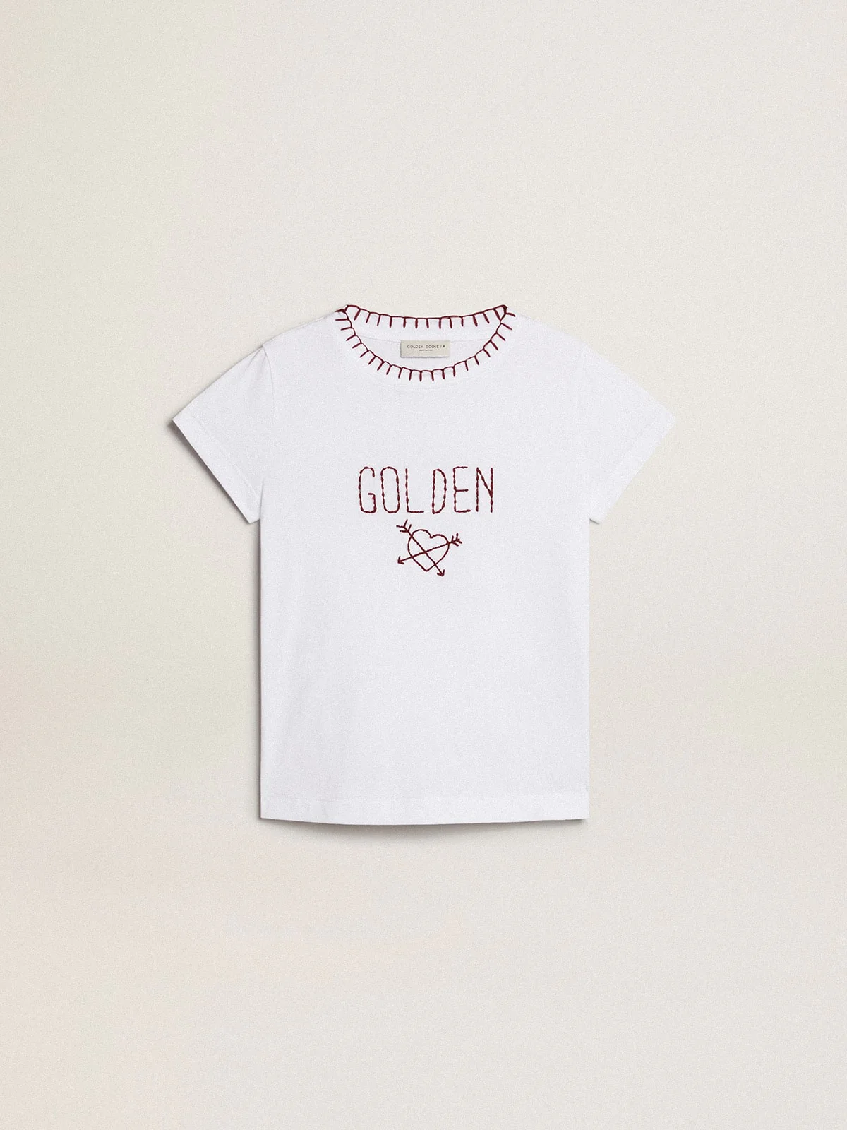 Kids | Hand-Embroidered White Cotton T-Shirt | Optic White - Image 2