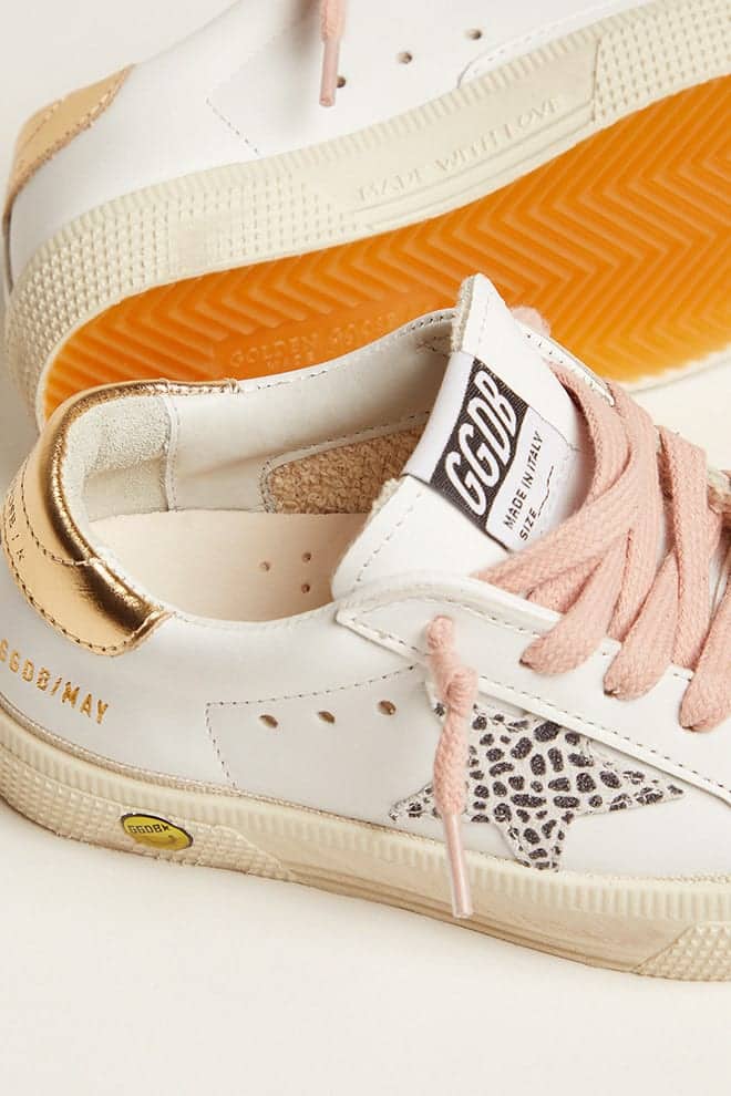 Kids | May Leather Upper Maculated Glitter Leather Star | White x White Black Maculated x Gold (V1) - Image 5