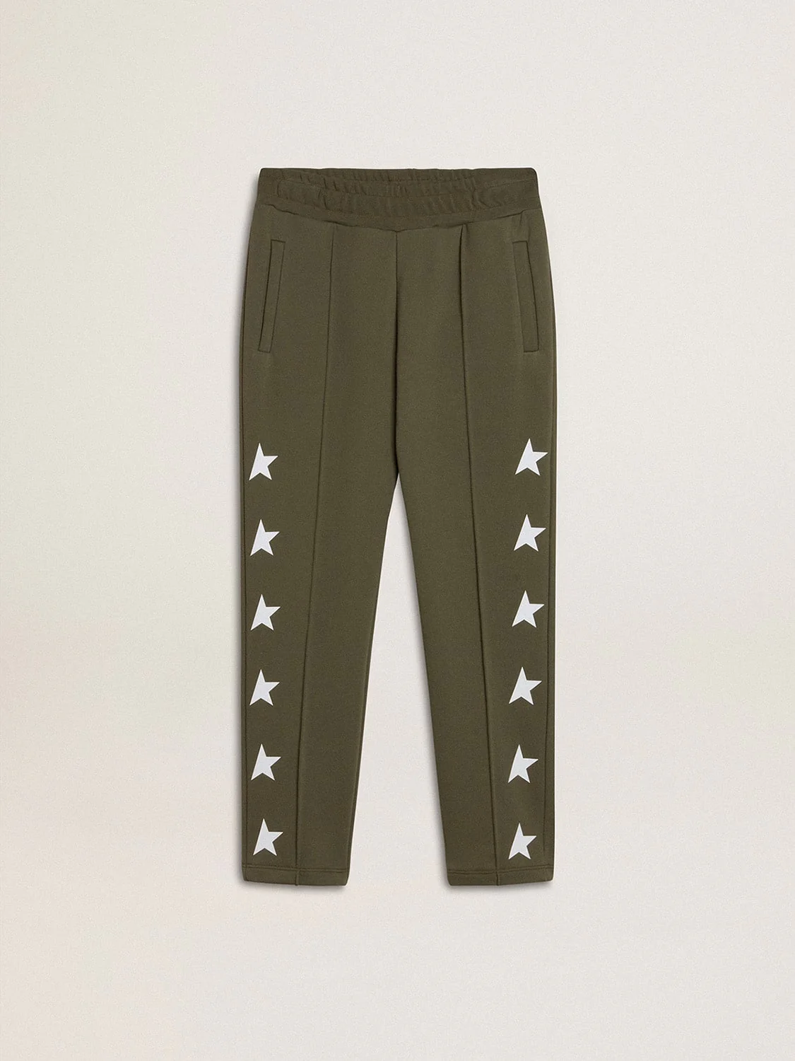 Kids | Military-Green Joggers with White Stars | Ivy Green x White - Image 11