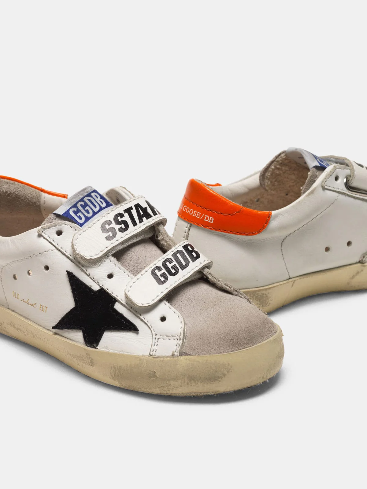 Kids | Old School Sneakers Made Of Leather with Orange Heel Tab (V1) - Image 2