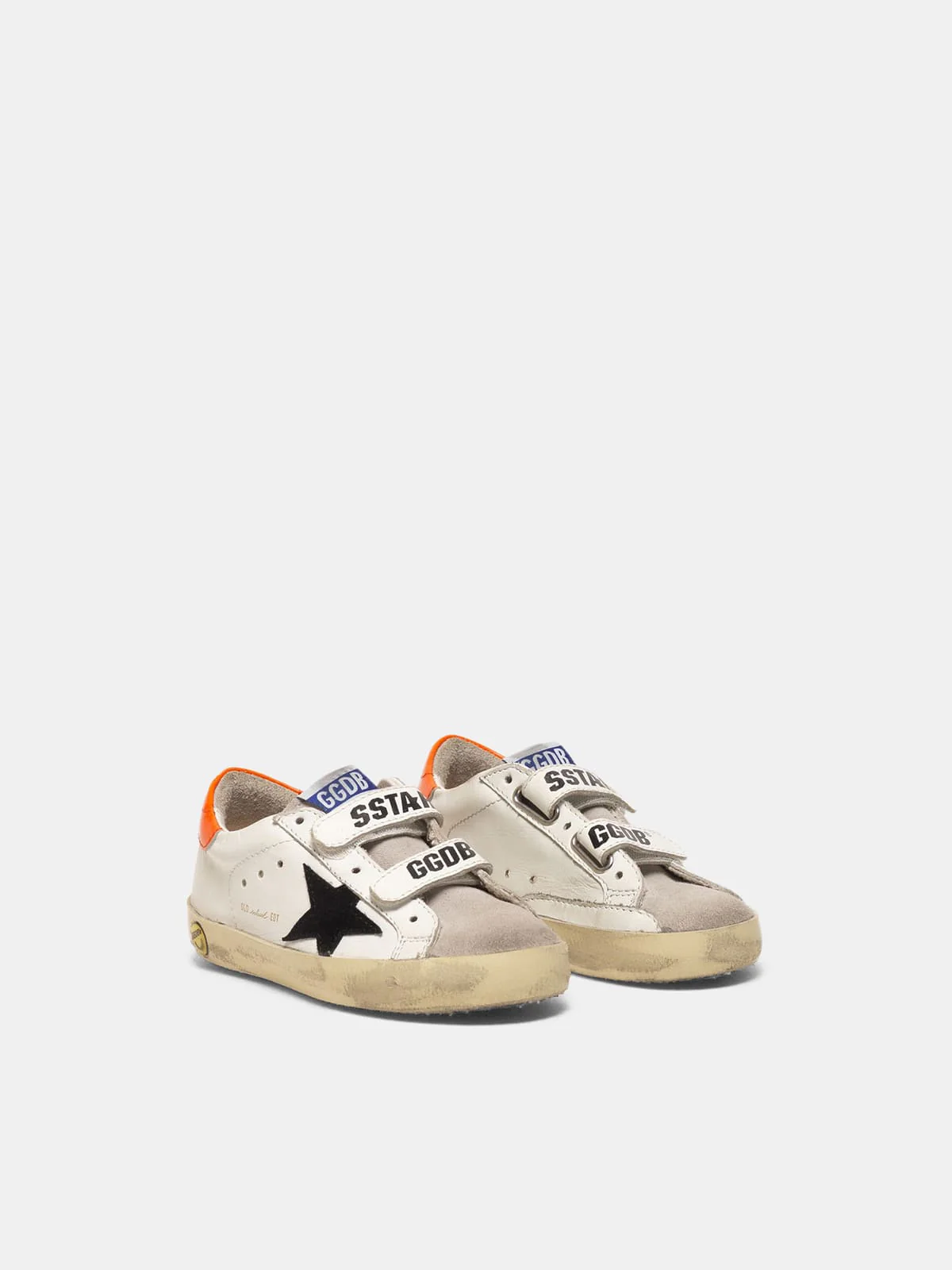 Kids | Old School Sneakers Made Of Leather with Orange Heel Tab (V1) - Image 4