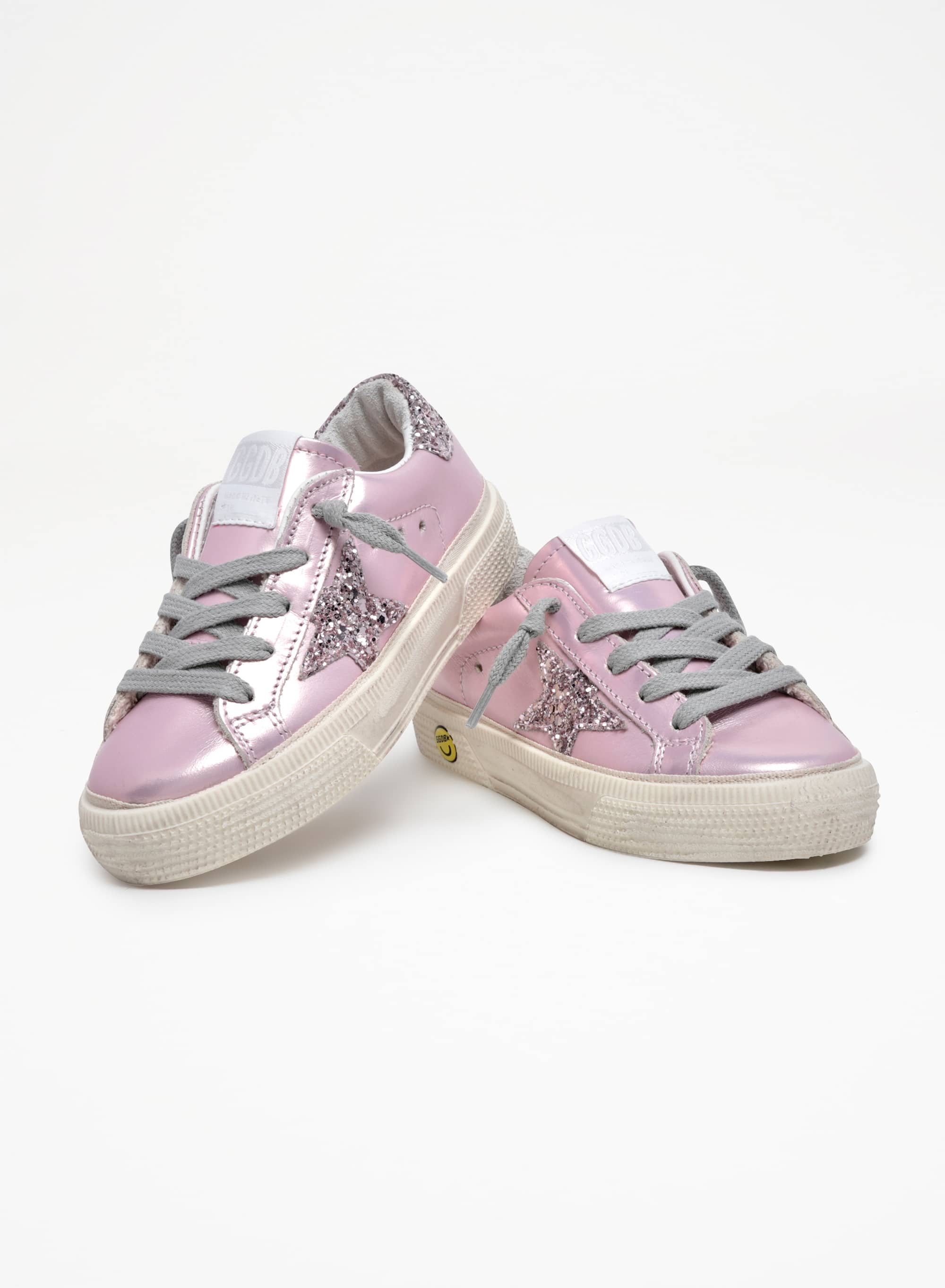 Kids | Pink May with Pink Glitter Star & Heel | Salmon Pink x Pink - Image 7