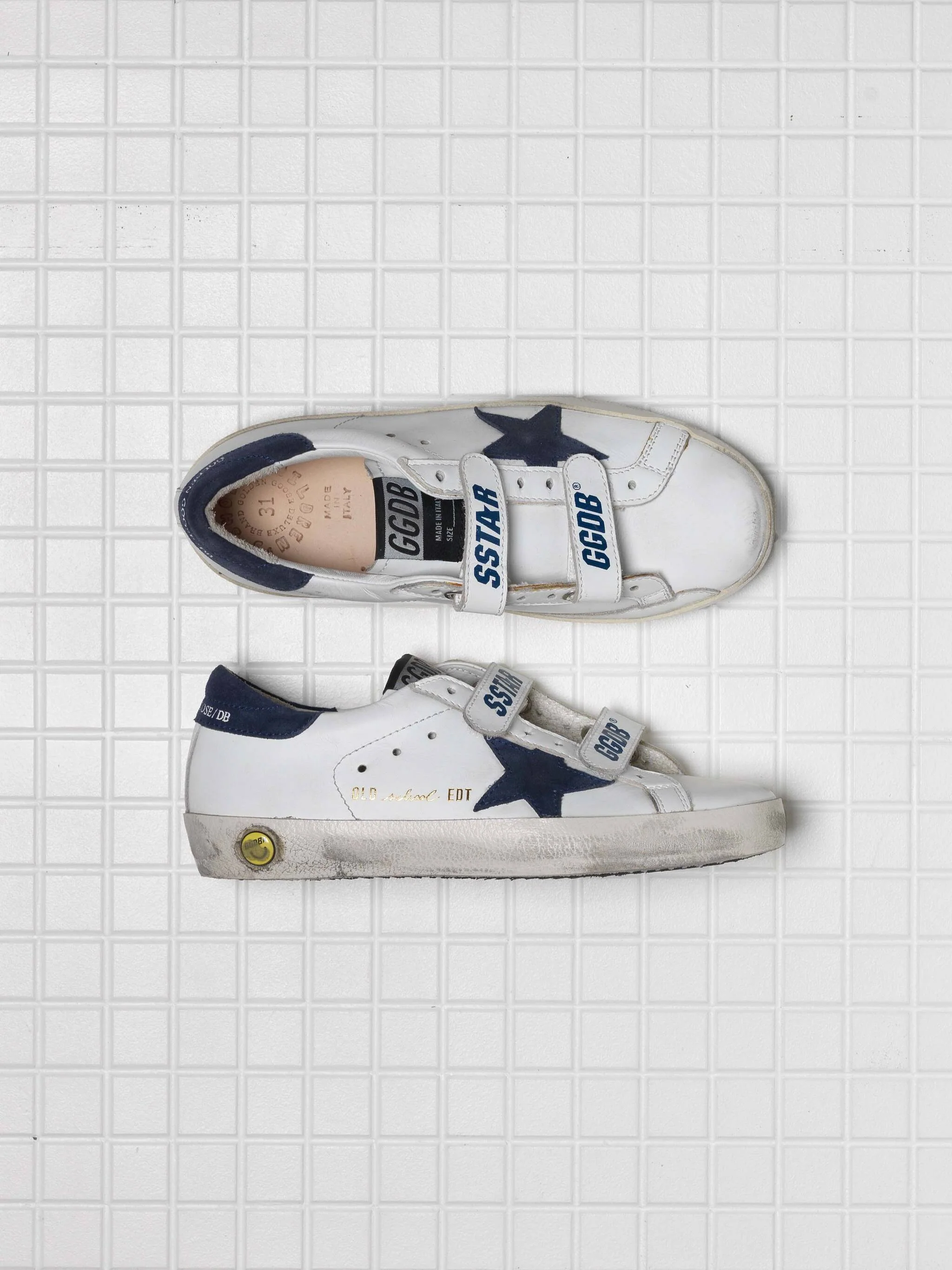 Kids | Sneakers Old School White Leather-Navy Star