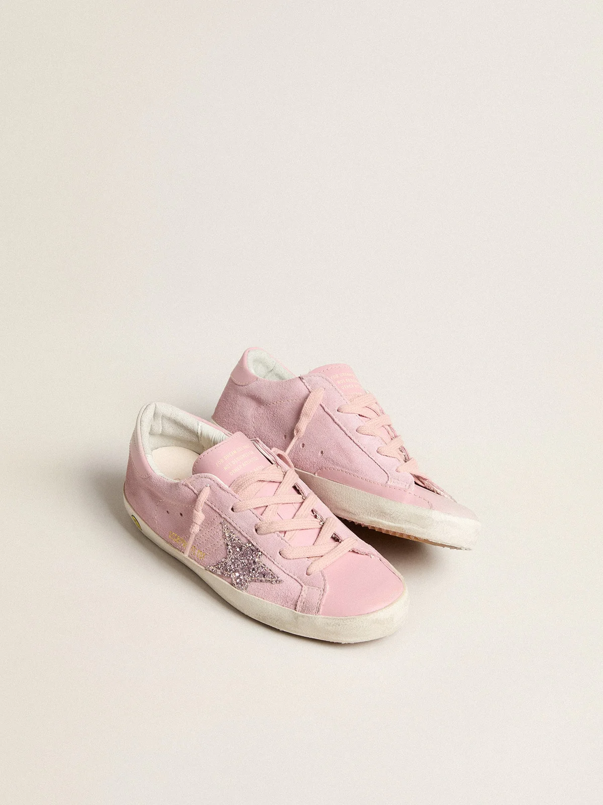 Kids | Sneakers Super Star Pink Suede Glitter Star | Antique Pink x Elderberry - Image 2