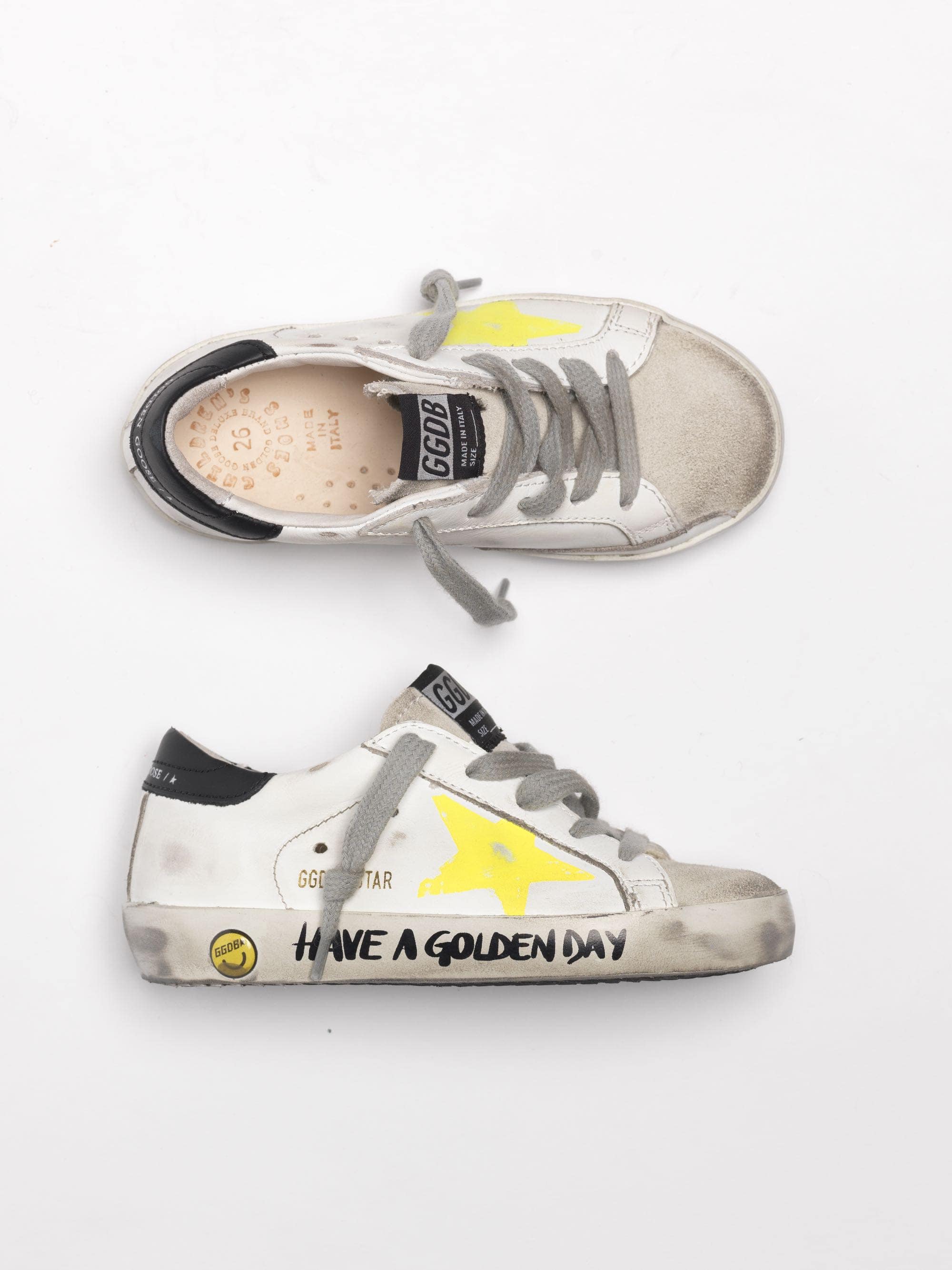 Kids | Super-Star Sneakers with Painted Star & Lettering On The Foxing (V2) - Image 3