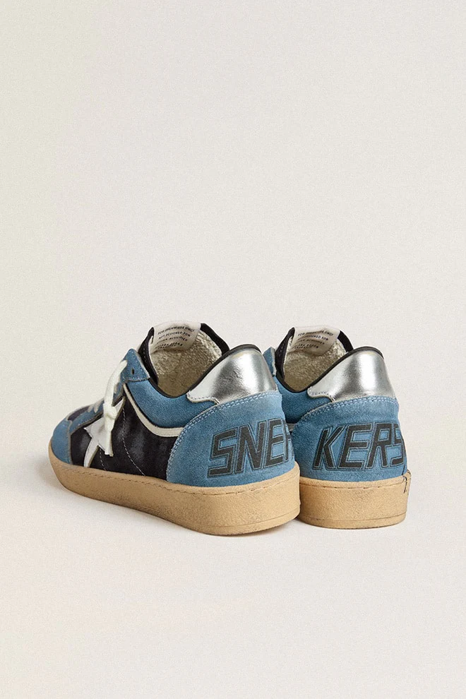 Men | Ball Star Blue Suede with Silver Star & Heel Tab | Bluette x Dark Blue x Silver - Image 3