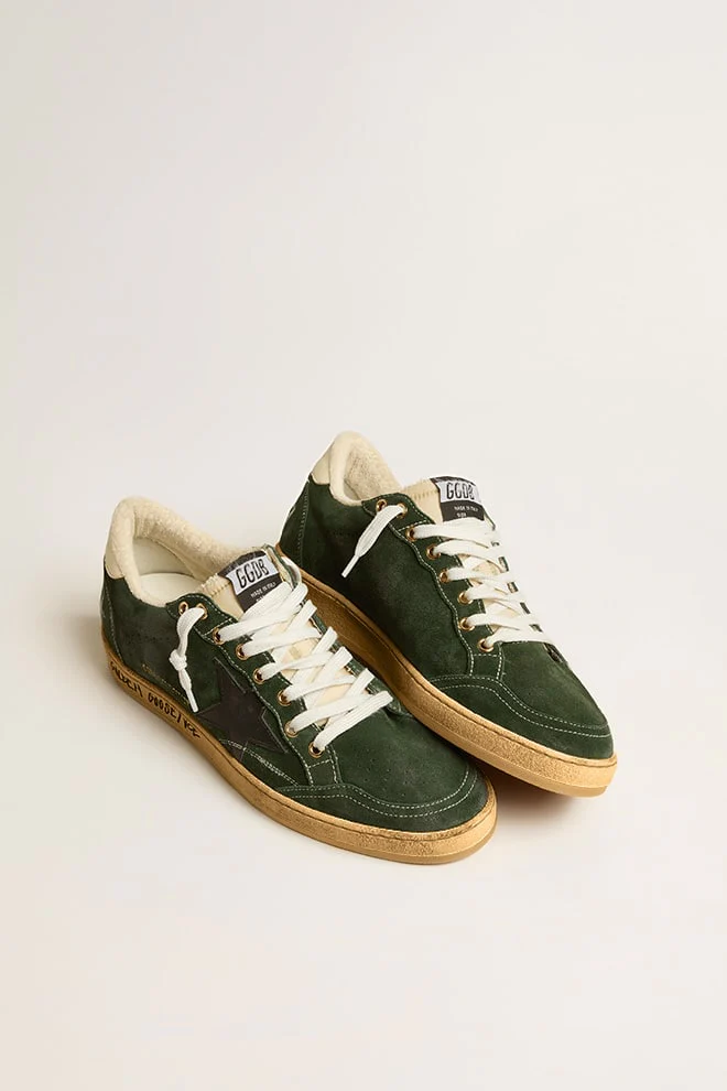 Men | Ball-Star Green Suede with Black Star | Dark Green x Black x Beige - Image 2