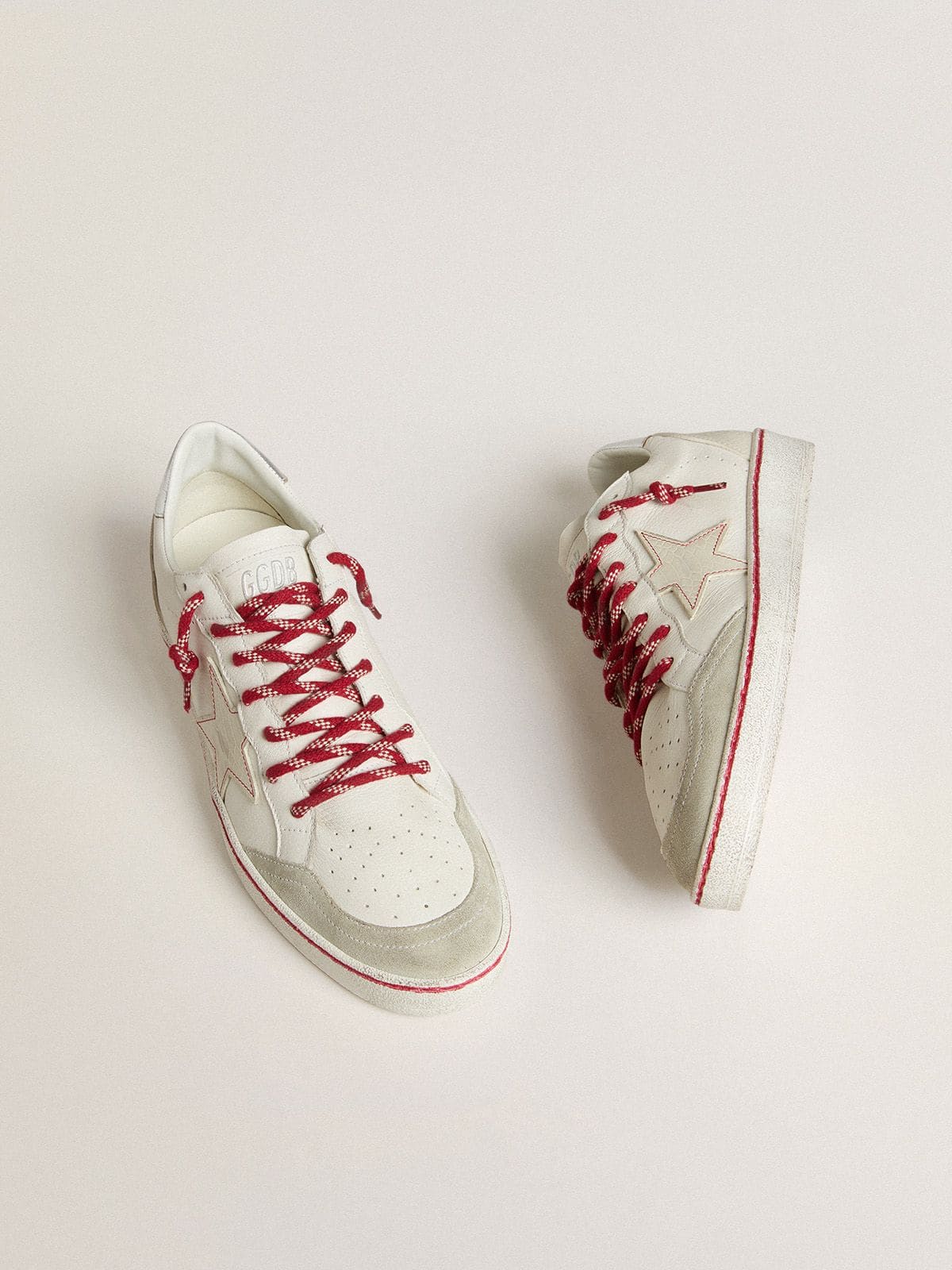 Men | Ball Star Ltd Cny White Leather with A Lived-In Effect | White x Ice x Silver - Image 7