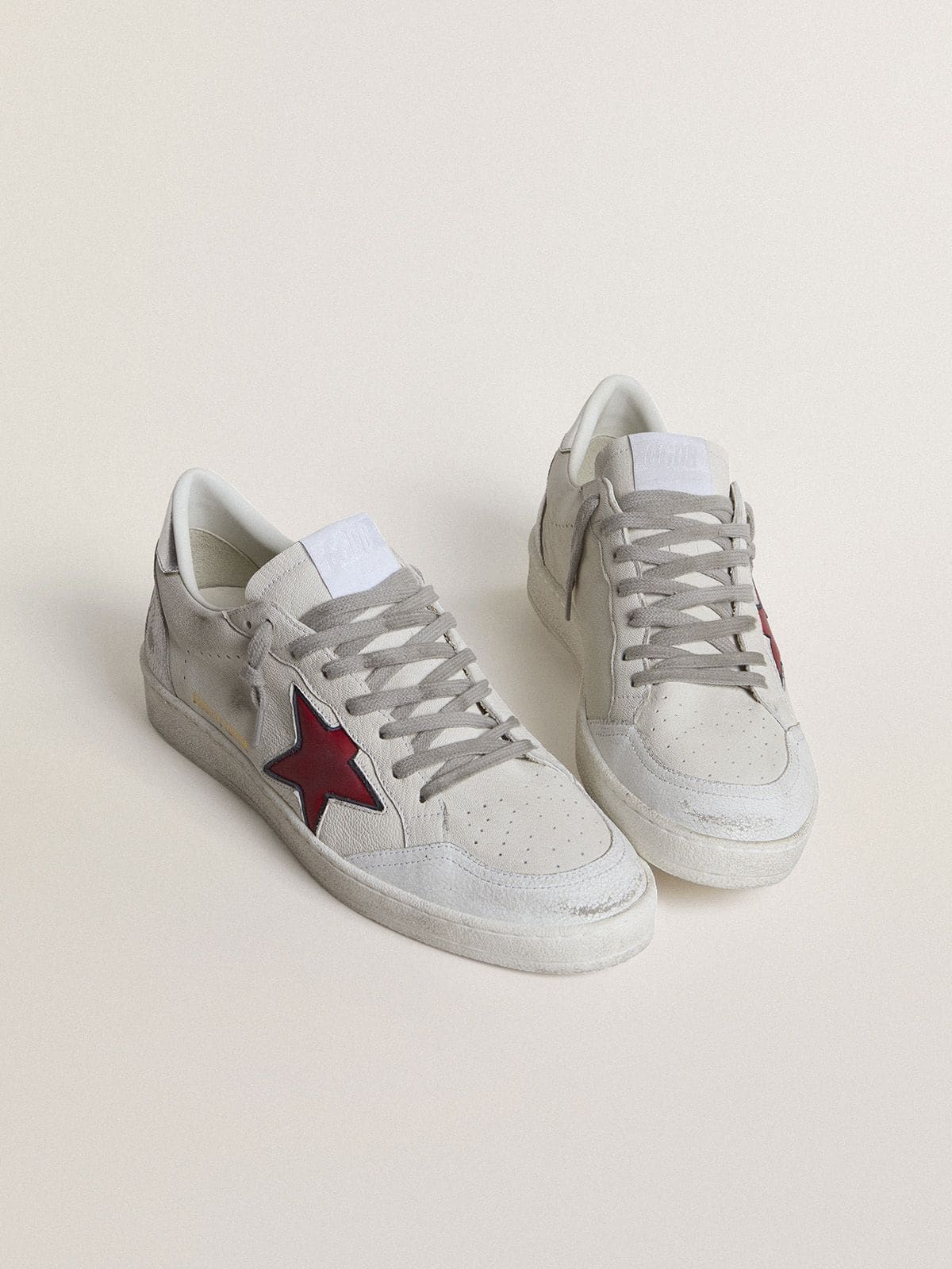 Men | Ball Star Ltd with Red Star & Silver Heel Tab | White x Red x Silver - Image 2
