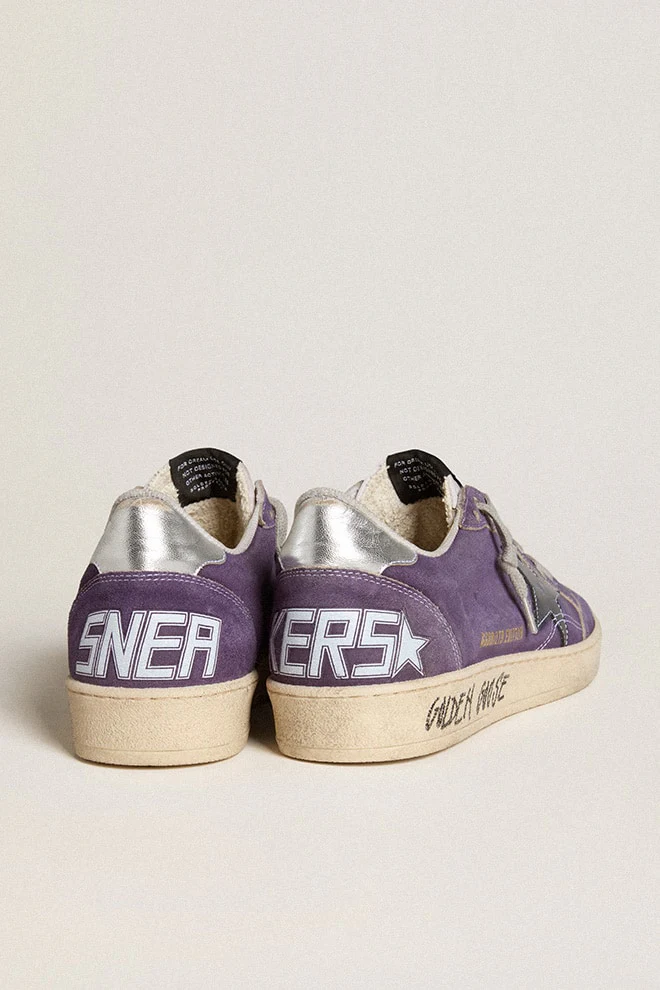 Men | Ball Star Purple Suede with Leather Star & Metallic Heel Tab | Purple x Silver x Ice x White x Blue - Image 6