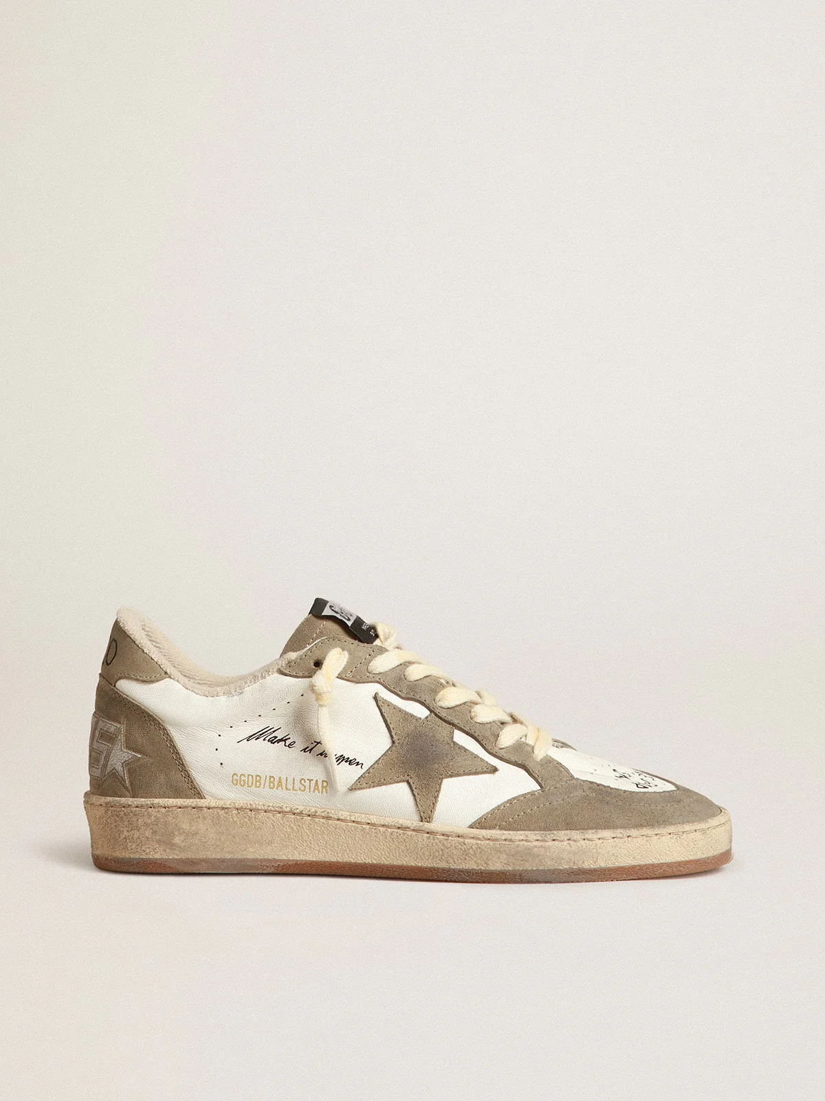 Men | Ball Star with Dove-Gray Suede Star & Heel Tab | White x Taupe x Black - Image 3