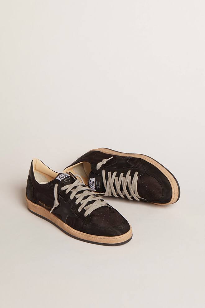 Men | Ballstar Black Suede with Leather Star | Black - Image 4