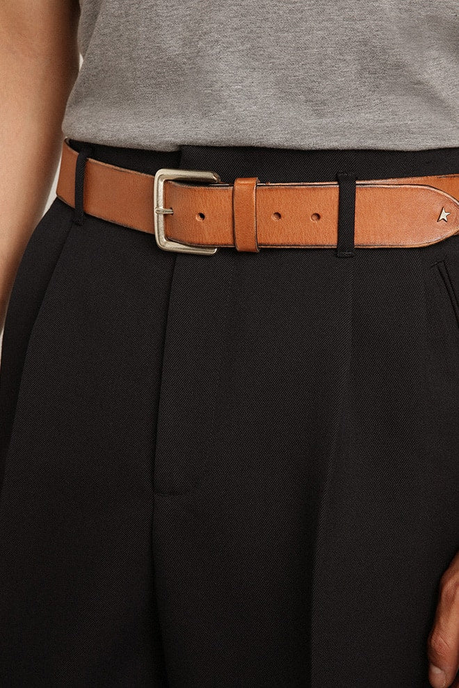 Men | Belt Tan-Colored Washed Leather | Cuoio - Image 8