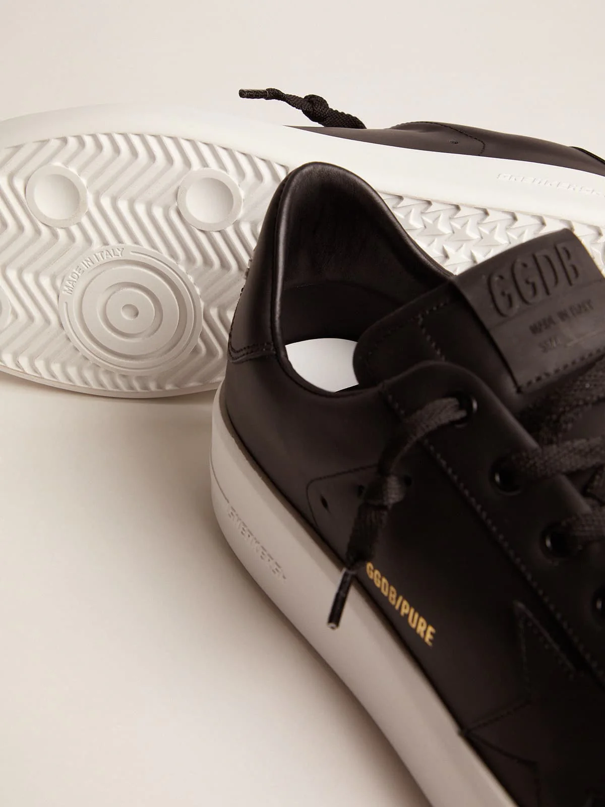 Men | Black Leather Purestar Sneakers | Black - Image 2