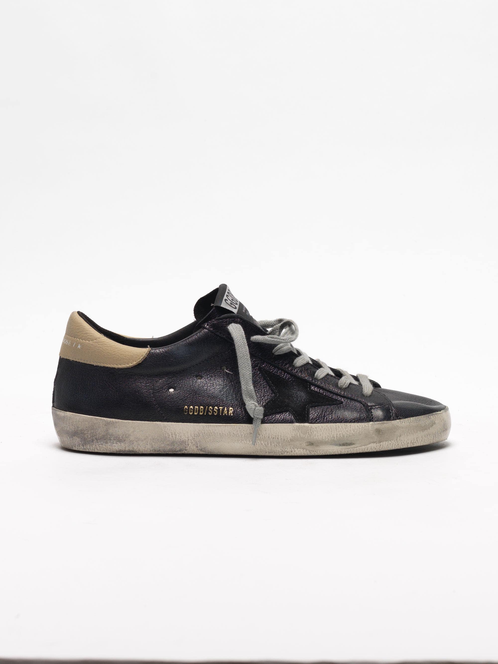 Men | Black Super-Star Sneakers with Nude Heel Tab - Image 5