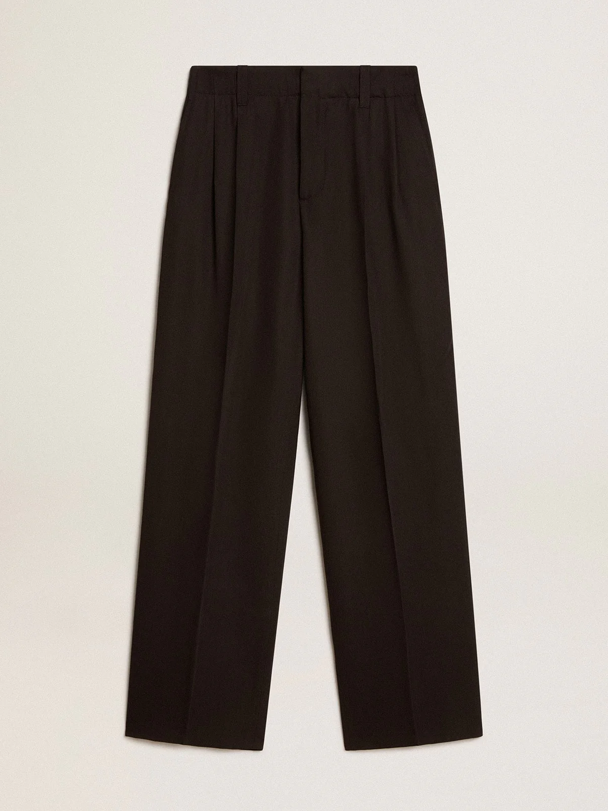 Men | Black Wool & Viscose Blend Pants | Black - Image 9