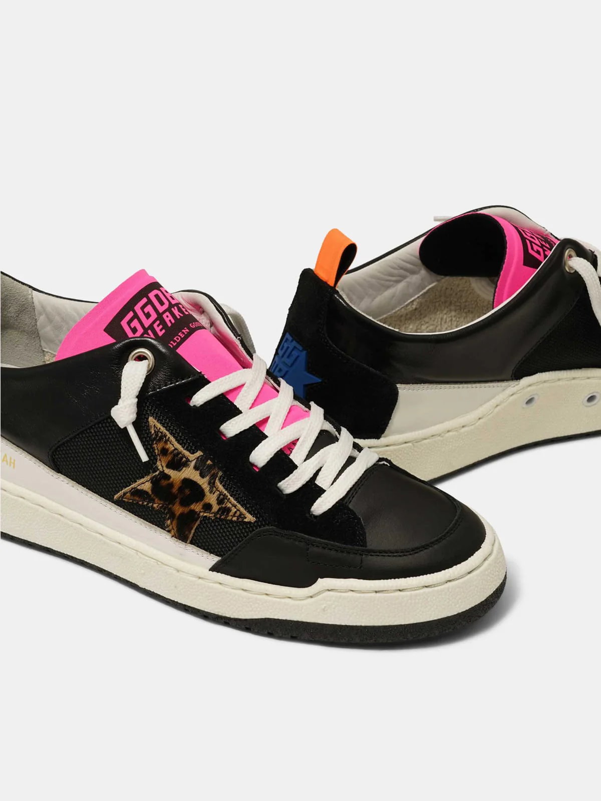 Men | Black Yeah! Sneakers with Leopard-Print Star - Image 7