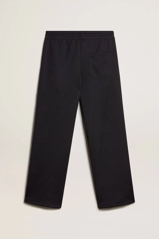 Men | Dark Blue Joggings Wide Tapered Leg Fit with Metal Clips | Dark Blue x Papyrus - Image 5