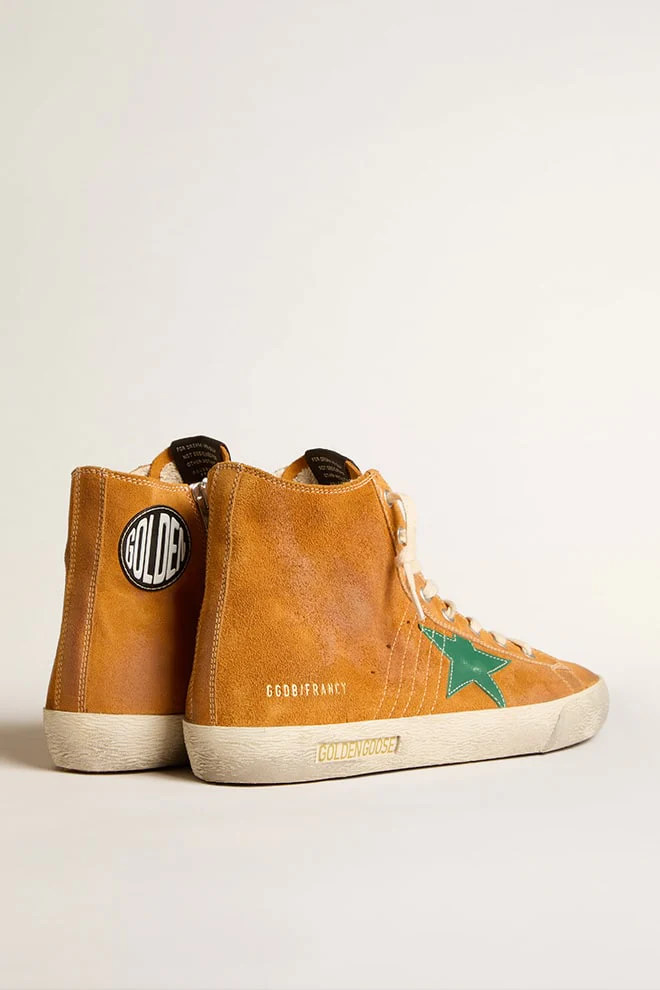 Men | Francy Penstar Cinnamon Suede with Green Leather Star | Cathay Spice x Green - Image 3