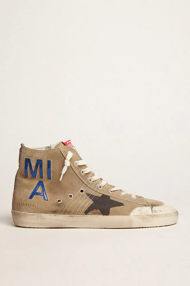 Men | Francy Penstar Dove Gray Suede | Taupe x Black x Electric Blue