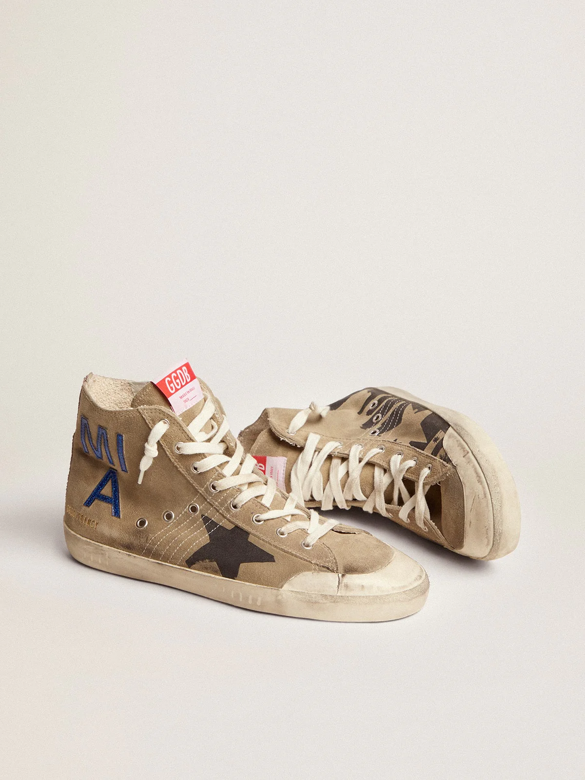 Men | Francy Penstar Dove Gray Suede | Taupe x Black x Electric Blue - Image 9